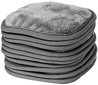 Eurow Reusable Makeup Remover Cloths, Soft Microfiber Face Towels for All Skin Types, Chemical-Free, Protective, Machine Washable, Gentle & Effective Facial Cleansing, 5"x5", Gray, 10-Pack