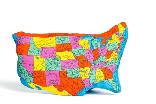 HUGG-America | Political US Map | The Original Soft & Huggable America | 200 Places Labeled | for All Ages | Kids, Teens, Adults, Teachers, and Parents | Colorful & Labeled | Educational Learning Toy