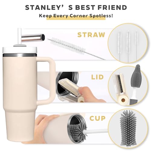 Image of Sosmar 6 Pack Water Bottle Cleaner, Stanley Cup Cleaner Brush Kit with Long Silicone Bottle Brush, 3 Size Straw Cleaner Brush, 4 in 1 Bottle Gap Cleaner for Tumbler, Sports Water Bottle