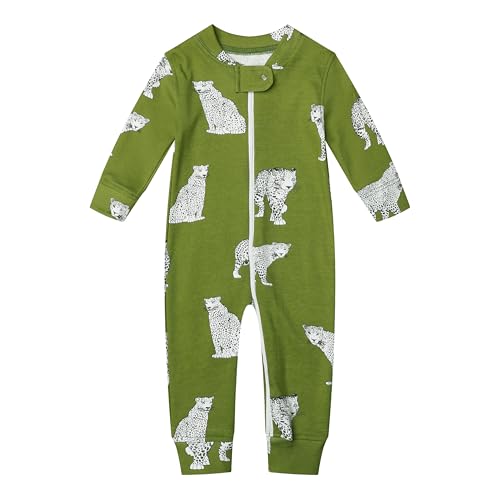 Image of Owlivia Organic Cotton Baby Boy Girl Zip up Sleep 'N Play Pjs, Footless, Long Sleeve