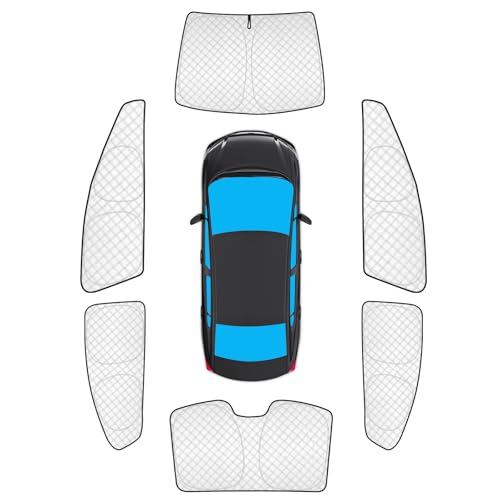 Image of KMF 6pcs Thicken Full Window Sun Shades for Honda Civic Accessories 2012-2015, Windshield Sunshade Sun Visor Car Window Covers for Side Rear, UV Block and Blackout Privacy for Camping Outdoor