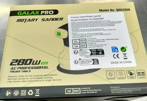 GALAX PRO Orbital Sander,280W 13000 OPM Random-Orbit Sanders 6 Variable Speeds with 15Pcs Sanding Discs 125mm, Electric Sander with Dust Collector for Sanding and Polishing 9 GALAX PRO Orbital Sander,280W 13000 OPM Random-Orbit Sanders 6 Variable Speeds with 15Pcs Sanding Discs 125mm, Electric Sander with Dust Collector for Sanding and Polishing - Image 9