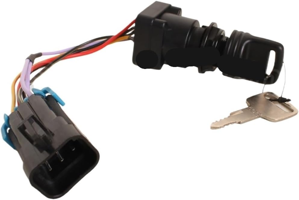Boat Engine 87-897716K01 897716 8M0059686 3-Position Ignition Key Switch W/Harness Fit for Marine