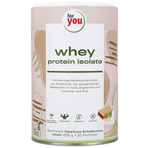whey protein isolate Haselnuss-Schokocreme 600 g - Molkenproteinisolat aus Weidemilch - Hoher Eiweißanteil von 91% zum Muskelaufbau & enthält alle essentiellen Aminosäuren - Laktosefrei glutenfrei