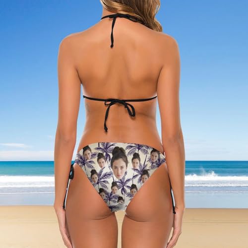 Custom Face Matching Swimsuits for Couples Personalized Bathing Suits& Men's Swim Trunks Beach Shorts with Face3