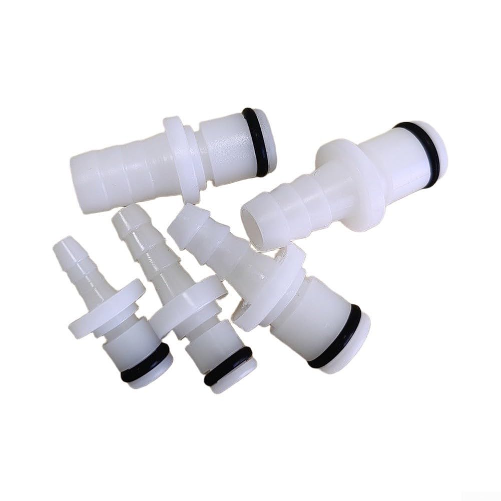 5 paia di raccordi a scollegamento rapido per tubi flessibili, connettori maschio femmina da 0,6 cm, inserti per valvola di intercettazione in plastica, 80 PSI per la produzione di birra