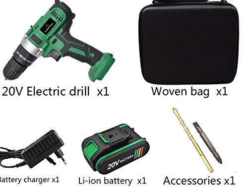 Preisvergleich Produktbild GUONIAN@ Handbohrmaschine 20 V Schlagbohrmaschine Elektrische Elektrische Handbohrmaschine Akku Akku-Bohrhammer Startseite Diy Elektrowerkzeuge, 1 stücke batterie