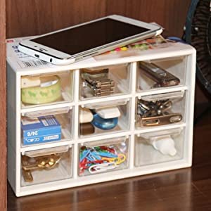 Image of NOMAZO 9 Grids Plastic Storage Organizer Jewelry Storage Box | Transparent Organizer Box For Earring Fishing Hooks |9 Drawer Box, 18 x 10 x 12 cm