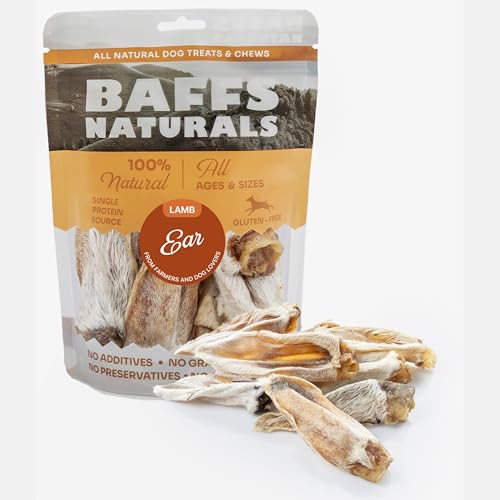 Lamb Ears for Dogs - High Protein Low Fat Chew Treats | Gluten Free Soya Free Lambs Ear Snack | 100% Natural with Fur Healthy Chews for Canines | Long Lasting Dental Support | Grain Free | 9 count