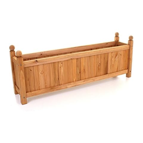 Marko Gardening X-Large Rectangular Outdoor Wooden Garden Planter Plantpot Flower Display Plants Cover