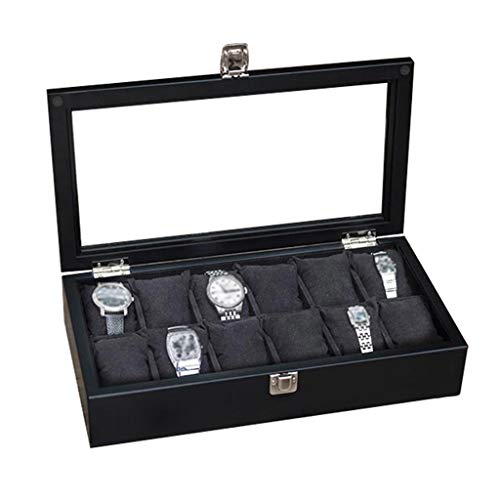 Coffret à montres en bois anti-rayures pour ranger 12 montres et bijoux