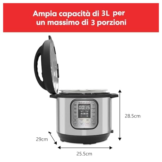 Instant Pot Electric Pressure Cooker Duo Mini 3L, 7-in-1 Multi-Cooker, Stainless Steel Pressure Cooker, 700 W