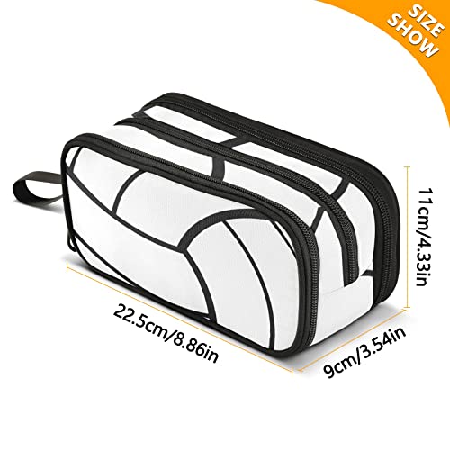 Image of Volleyball Large Capacity Pencil Case Pencil Pouch Pen Box | 3 Compartment Large Storage Pencil Bag for Adults School Office Teen Girl Boy Men Women