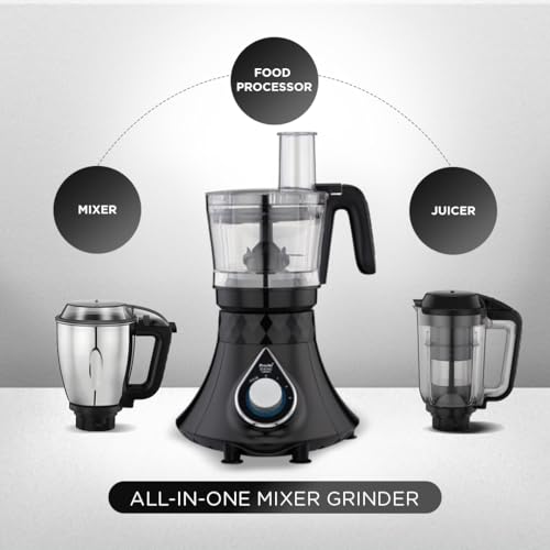 Preethi Plastic Zodiac Cosmo Mixer Grinder For Kitchen,5 Jars 750 Watt Mixie(Super Extractor Juicer Jar&Master Chef + Food Processor Jar),Black(Mg236) (Image - 2)