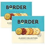 Border Biscuits Classic Collection Box 2×400 g | Assorted Biscuit Selection with Chocolate Viennese, Butterscotch Crunch, Shortbread Rings & More | Suitable for Vegetarians | Perfect for Sharing