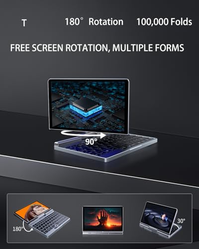 8 Inch 2-in-1 Mini Laptop,HD Rotatable Touch Screen Support Handwriting Windows 11 Pro Small Laptop,Intel N100/N150,12GB RAM, 1TB SSD,Wi-Fi 6, BT 5.2,2 MP Camera,G-Sensor,HDMI,Type C Ultra Pocket PC
