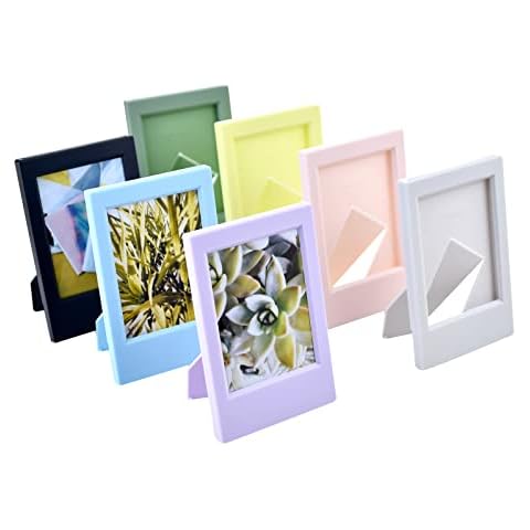 HIYQIN 2x3 instax mini Frame, 7 Pack Small Photo Frames for Instax/Polaroid 3-inch Mini Picture Frames Colorful Photo Holder Cover