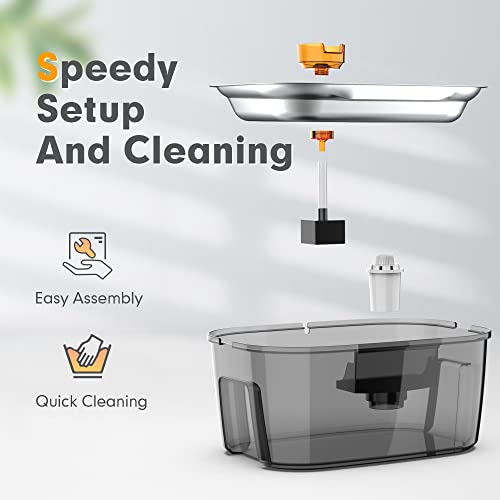 Dog Water Fountain 2 Gallons, Petdott Large Pet Water Fountain With Sus304 Water Bowl, 7.6L Stainless Steel Cat Waterer Fountain Great For Large Dogs &Multiple Pets Households, Bpa Free #TOP6