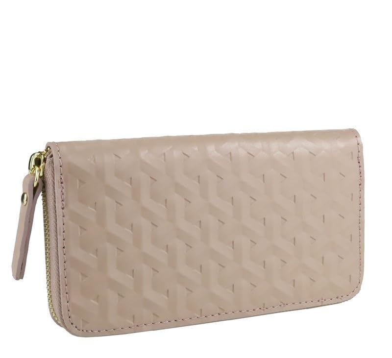 Made in Italy womens wallet Vera Pelle Italian Leather 8 cards (Rosa)