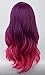 Topcosplay Women's Wig Long Deep Wave Cosplay Halloween Costume Wigs Purple Red Gradient Ombre Middle Bangs