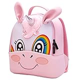 Suerico Baby Backpack Toddler Backpack Preschool Bookbag for Kids Girl Boy(Pink Unicorn)