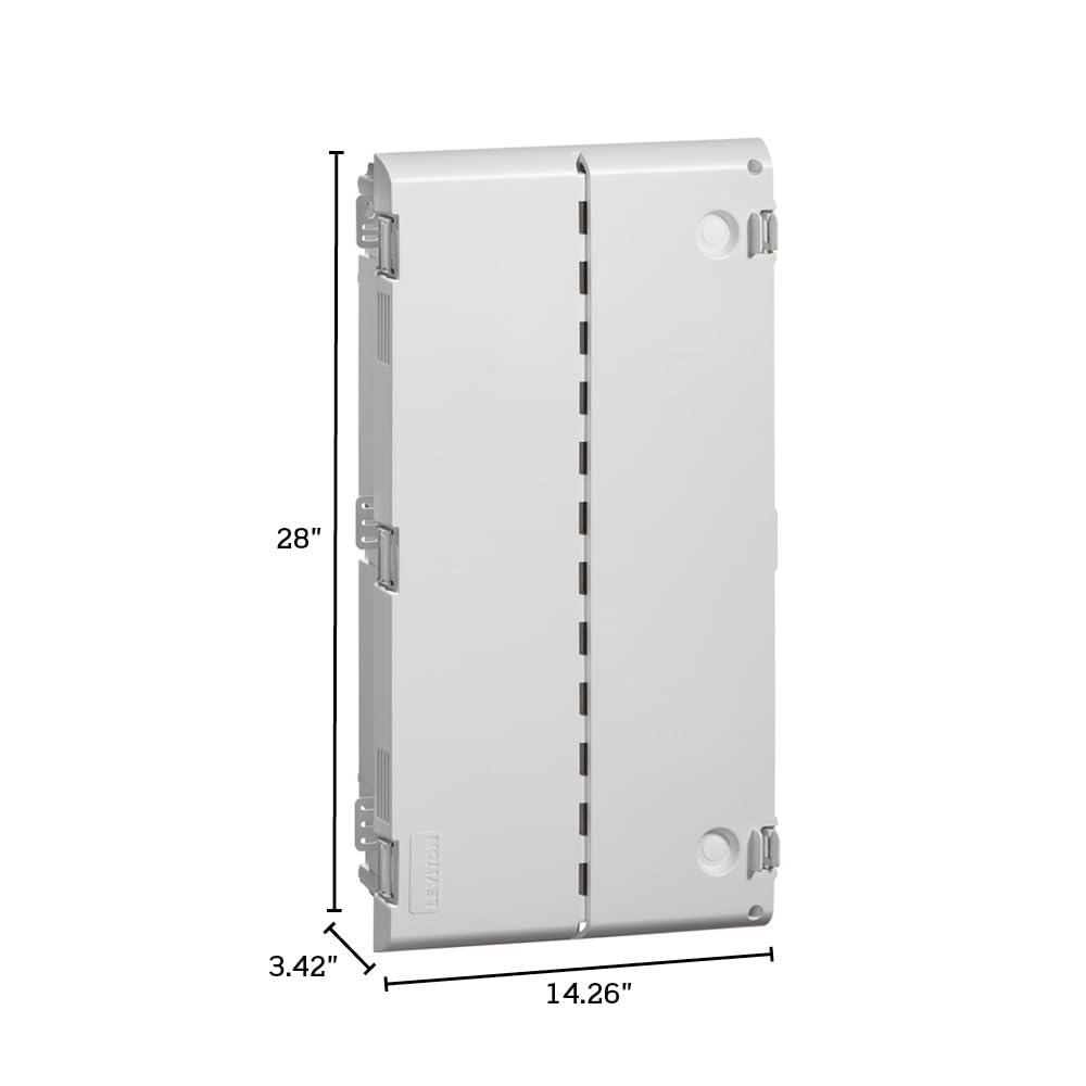 Leviton 49605-28P Kabelloses strukturiertes Media Center mit belüfteter Scharniertür, Weiß, 71,1 cm