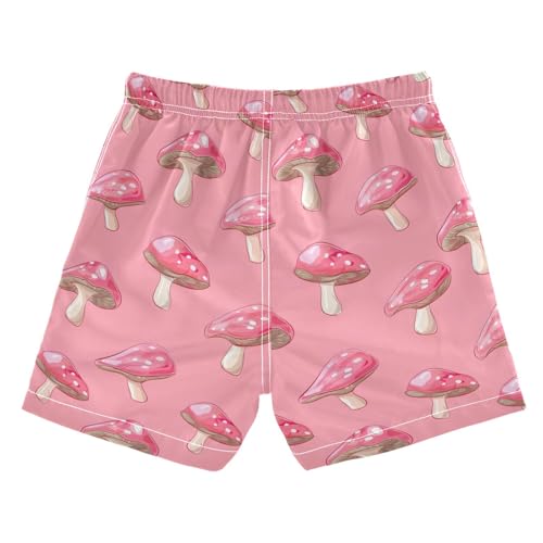 senya Pink Mushroom Boys Swim Trunks Toddler Shorts Swimwear Boardshorts2