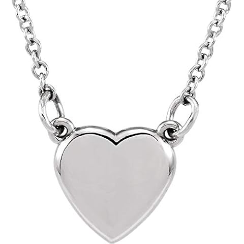 Eliana and Eli 14K White Heart 18" Necklace (sterling-silver) Cover