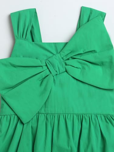 Image of Big Bow Design Sleeveless Dress Girls Summer Frock Clothing