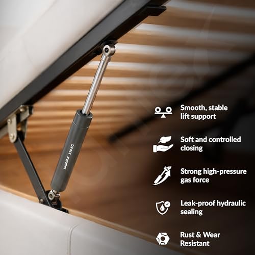 Image of Plantex 17 Inch Hydraulic Gas Spring Stay Strut Pneumatic Lift Support with Cover /Cabinet Hinges Support /Capacity 150 KGS (1500 N) - Pair of 1 (2 Pcs) (Silver)