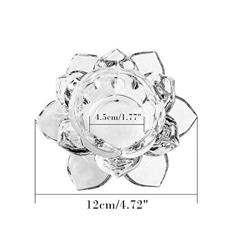 Mirakii Glass Lotus Tealight Candle Holder – Crystal Clear Decorative Diya for Home, Festive Decor, and Gifting Pack of 1 - Image 2 thumbnail