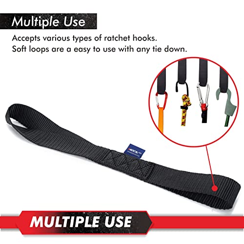 Moca 8-Pack Soft Loop Tie Down Straps 12000 Lbs Breaking Strength 1.6 X 17 Inches, Heavy Duty Tie Down Loops For Secure Trailering Of Kayak, Motorcycles, Atv, Utv #TOP4