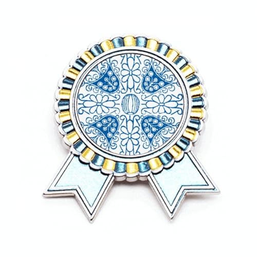 Broche Talavera fleur bleue en métal M pour sublimer un manteau d'hiver