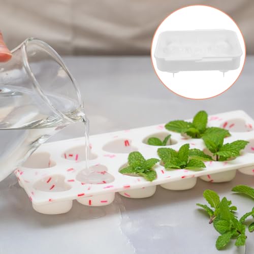Molde de cubitos de hielo reutilizable en forma de fruta blanco miniatura 7