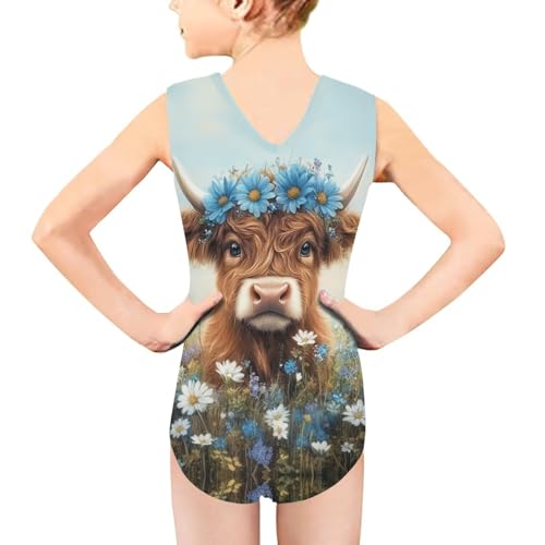 Image of Xpyiqun Swimsuits for Girls 3-14 V Neck Sleeveless Bathing Suit Summer Sport One Piece Swimwear Beach Swimming