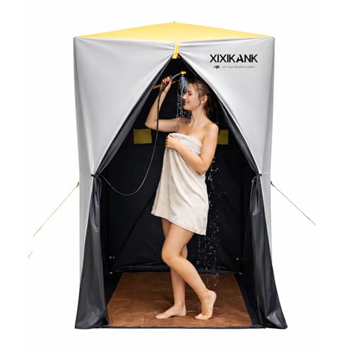Image of Luxury Pop Up Shower Tent,Tool-Free Setup Portable and Lightweight Privacy Tent with Blackout Coating,Waterproof & UV Resistant for Camping, Beach,Portable Bathroom 82 inch x 56 inch x 56 inch