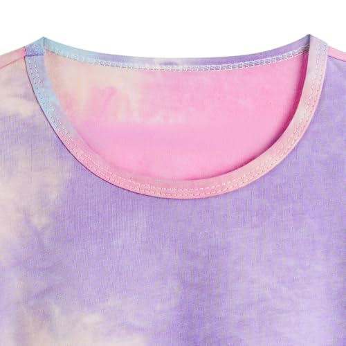 Girls Summer Short Set Cotton Tie Dye Toddler Kids Short Ruffle Sleeve Clothing 3-10Y3