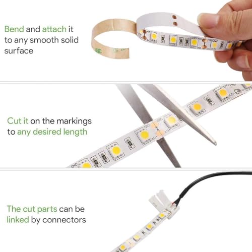Image of fizzytech 5M Natrul White LED Strip Light - 120 LEDs /Meter, 600 LEDs Total, High Brightness Decorative Lighting for Home & Room Decor (Natrul White-600 LED 5 Meter Strip Lights)