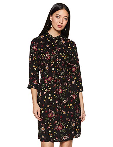 Image of Max Women Polka-Dot Printed Three-Quarter Sleeves Mini Dress
