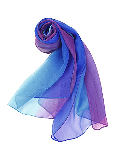 uxcell Long Chiffon Lightweight Sheer Wedding Scarf Silky Gradient Color Party Shawl Spring Summer Beach Wrap for Women2