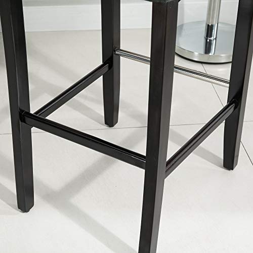 Homcom 2 Piece Bar Height Barstools, 30 Inches Linen Upholstered Breakfast Stools, Bar Chairs With Back, Footrest And Solid Wood Leg, Armless Seat For Kitchen, Dining Room, Grey #TOP7