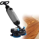 Commercial 3-in-1 Floor Scrubber Machine, Electric Hand Push Floor Washer Dryer with Dual Brushes, 17-Inch Cleaning Path for Tile, Vinyl, and Hardwood Floors in Home or Industrial Use(Gray)