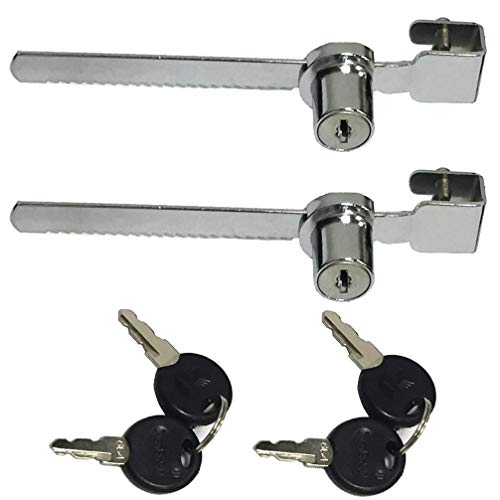 WOOCH Sliding Glass Door Ratchet Lock with Chrome Finish, Keyed Alike Showcase Display - 2 Pack