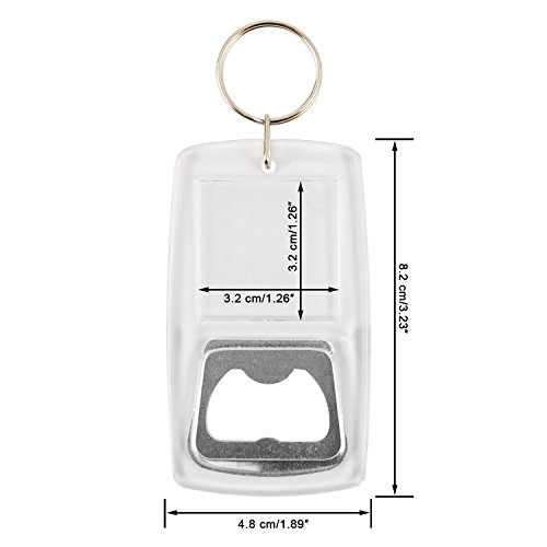 Blank Keychain, Can Opener Function Custom Personalised Insert Photo Acrylic Blank Keyring Keychain Wholesale, 50Pcs #TOP2