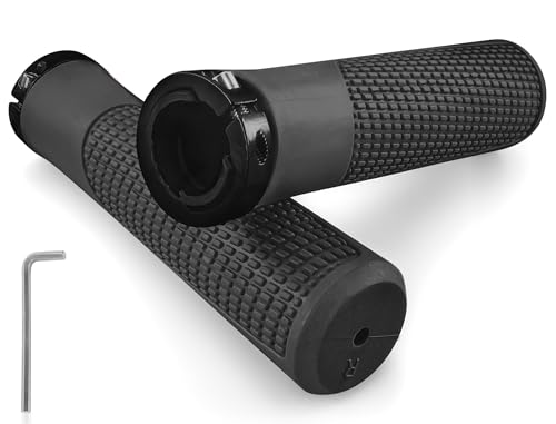 Empuñadura Bicicleta, Puños para Manillar de Bicicleta de 22mm para Mayoría Montaña, Urbanas, Plegables, Carretera Patinetes (Negro)
