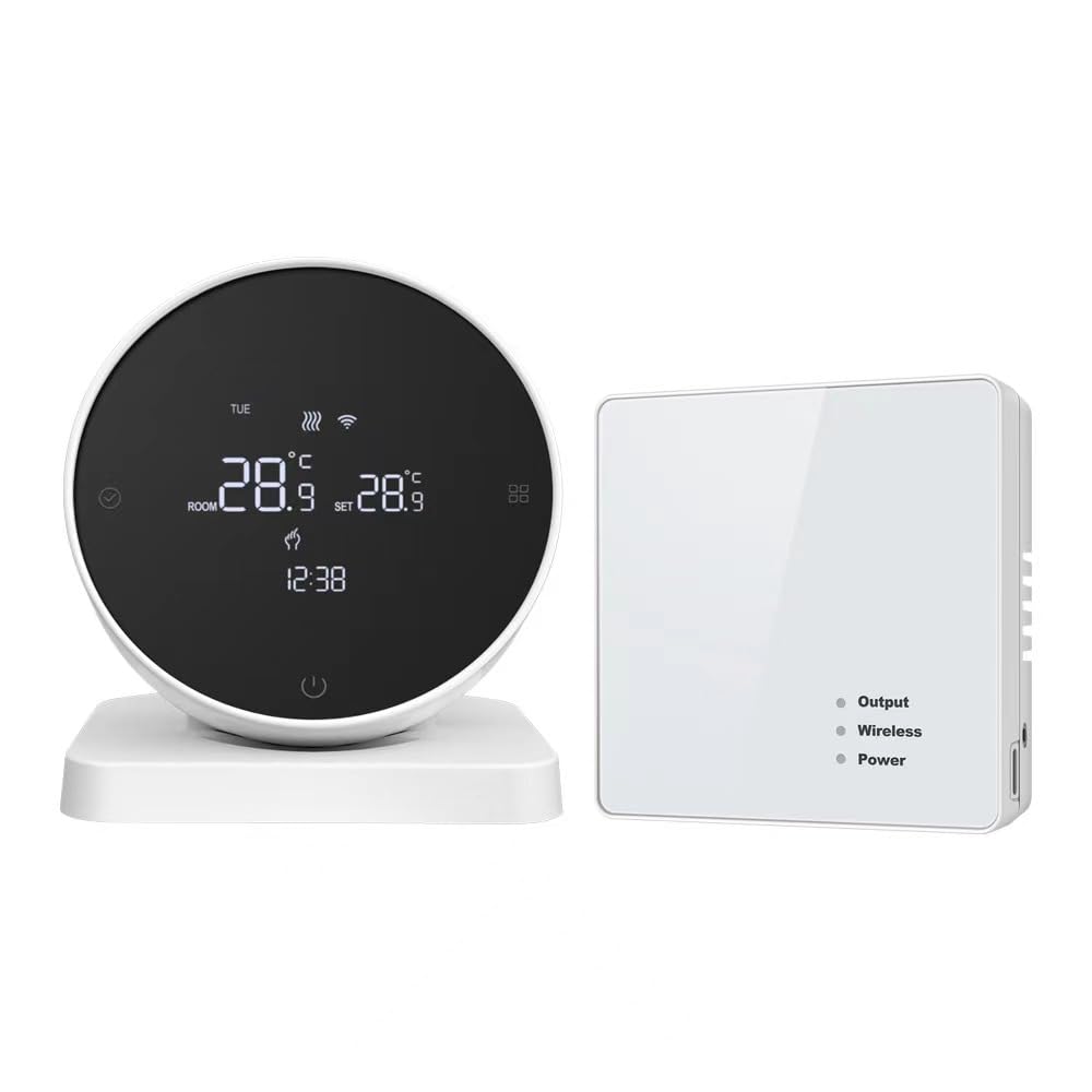R7 Elektrischer Thermostat – WiFi Wireless LAN Innenthermostat, Programmierbarer Smart Thermostat mit Sprachsteuerung, Kompatibel mit Alexa und Google Assistant