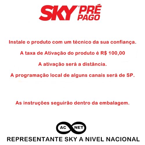 Receptor SD SKY PRE PAGO com conectividade Áudio e Vídeo
