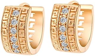 Yazilind 18K Gold Plated Cubic Zirconia Lovely Hoop Earrings for Women