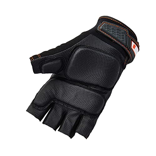 Ergodyne Proflex 900 Impact Protection Work Gloves, Padded Palm, Half-Finger, X-Large, Black #TOP2