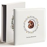 Tivellary Leather Embroidery Baby Book Keepsake - Gender Neutral Baby Memory Book, Baby Photo Album for First 5 Years, Baby Books for Baby Shower, Pregnant Mom Gifts, Forest-Inspired Design, 10' x 10'